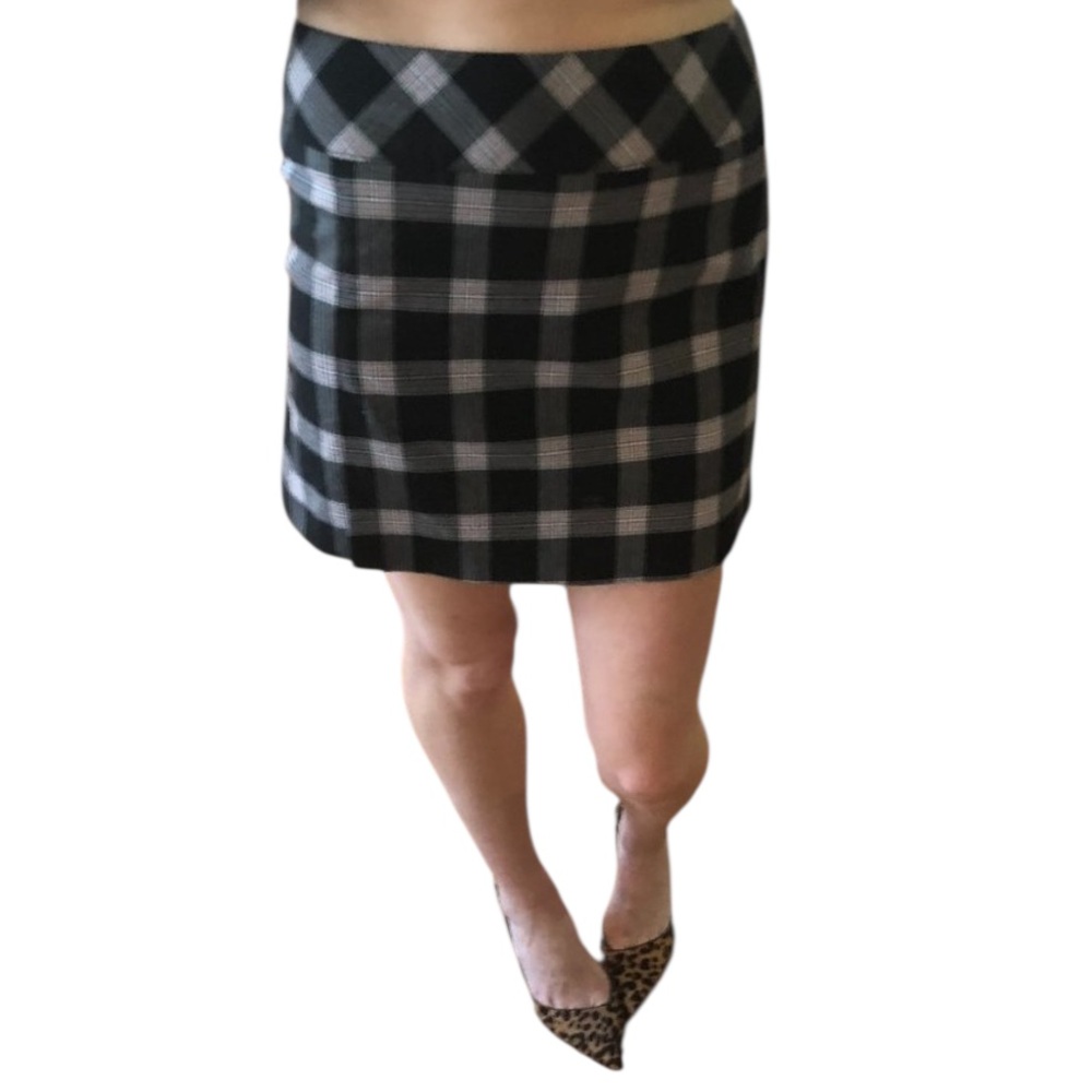 VINTAGE 90s A. BYER Red Black White Plaid Clueless Prep Mini Skirt w/ Side Slit - Picture 12 of 16